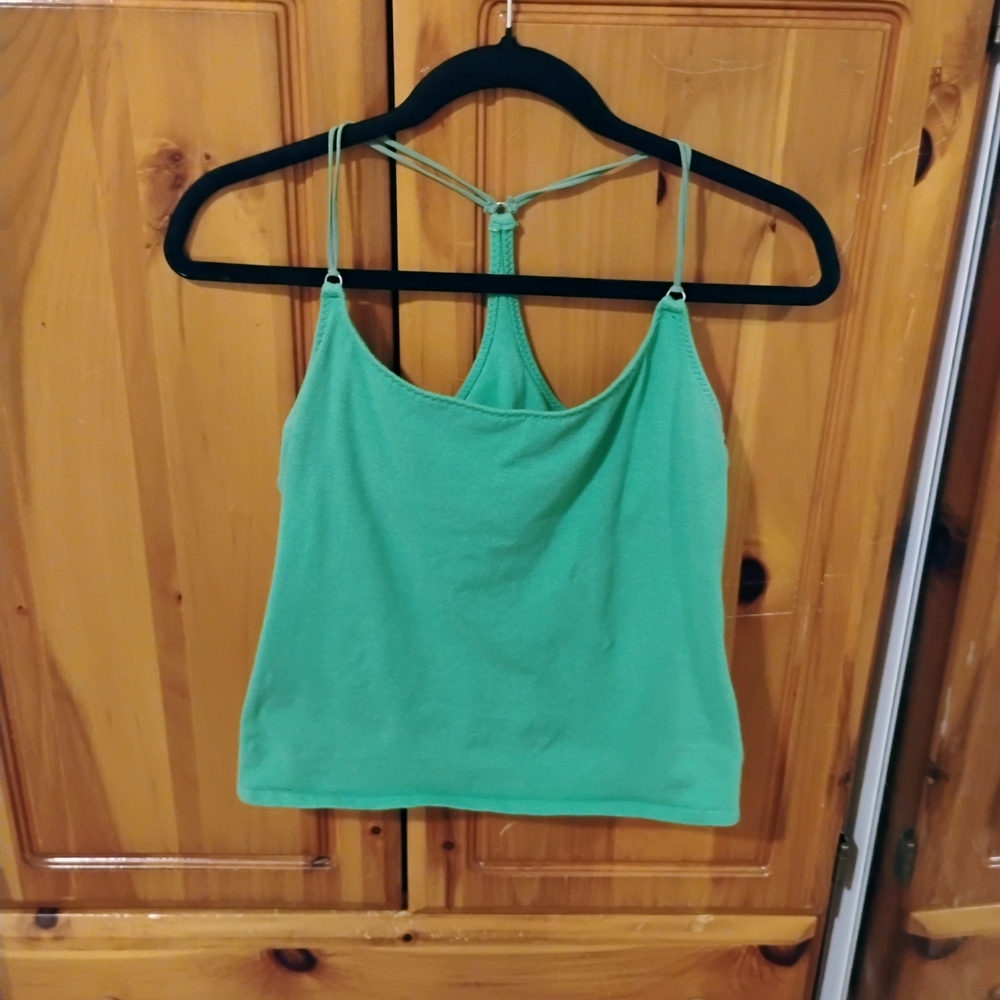 Vibrant Green Tank Top With Built In Bra